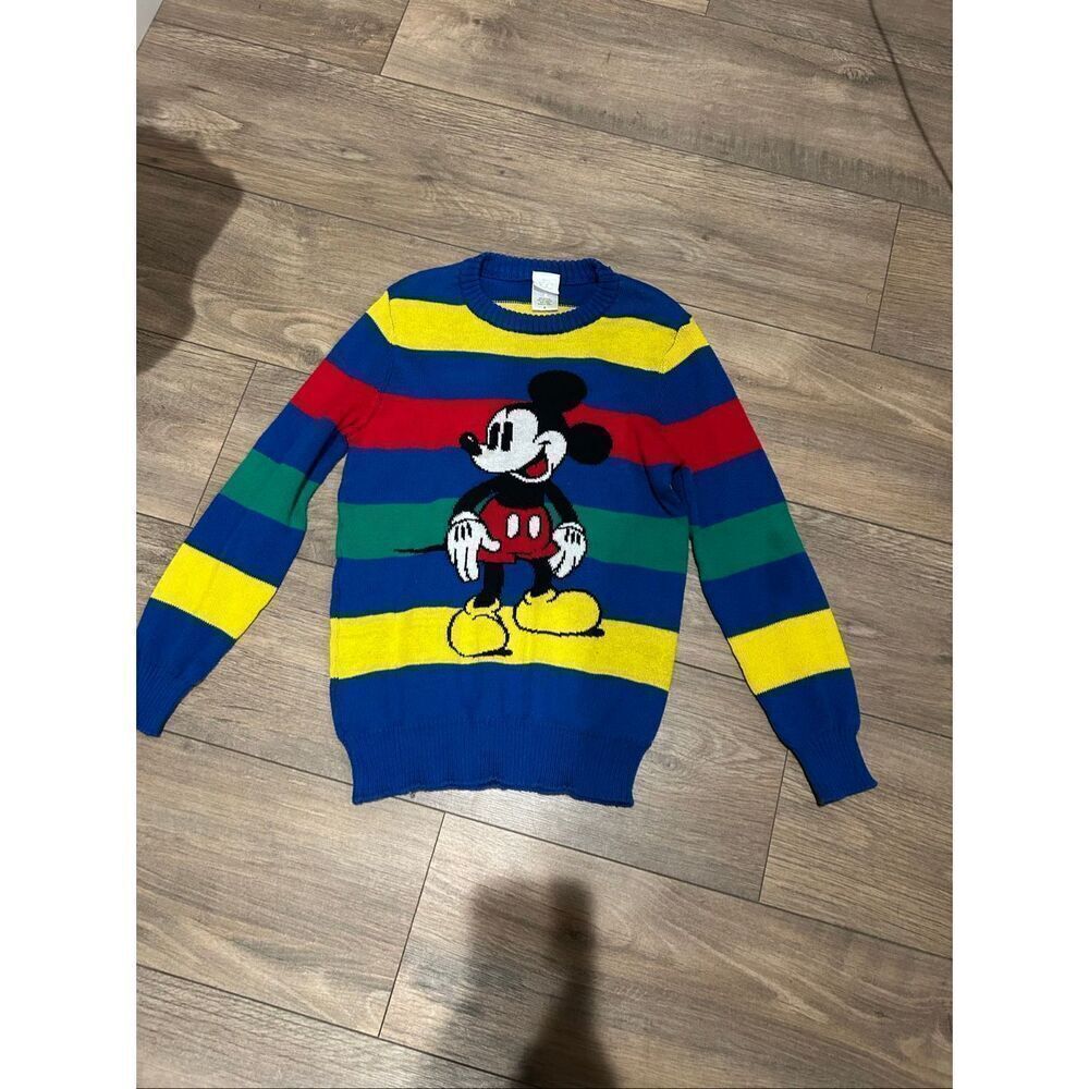 Disney Sweater Sweatshirt Kid Mickey Striped Knit